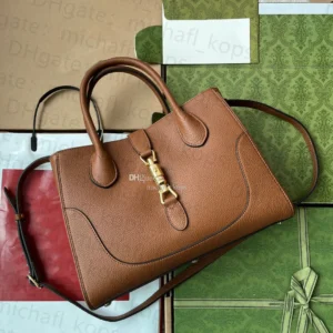 Replica Gucci 727810 Jackie 1961 Small Natural Grain Tote Bag Brown