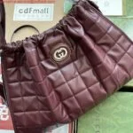 Replica Gucci 746210 Gucci Deco medium tote bag in Wine red leather