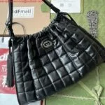 Replica Gucci 746210 Gucci Deco medium tote bag in black leather