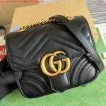 Replica Gucci 739682 GG Marmont Matelassé mini tote bag Black