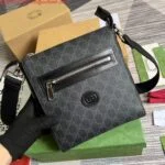 Replica Gucci 406410 GG embossed small messenger bag Black