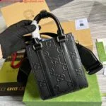 Replica Gucci 696010 GG Embossed Mini Tote Bag Black