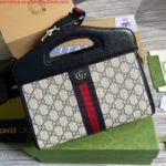 Replica Gucci 693724 Ophidia Small Tote With Web Black