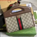 Replica Gucci 693724 Ophidia Small Tote With Web Brown