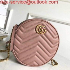 Replica Gucci 550154 GG Marmont Mini Round Shoulder Bag Light Pink
